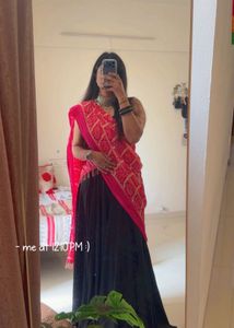 Vibrant Pink Bandhani Saree