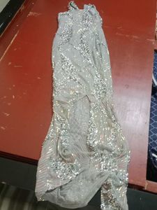 Sparkling Grey Evening Gown