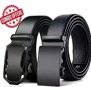 Stylish Black Leather Belt Combo