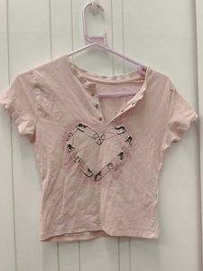 Pink Graphic Heart T-Shirt