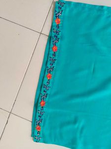 Embroidered Sea green Kurta