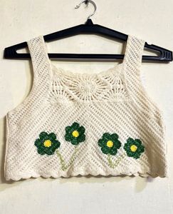 Crocheted Floral Tank Top