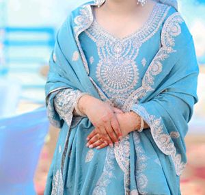 Beautiful Blue Embroidered Kurta Set