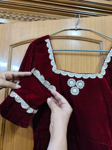 Velvet Blouse with Embellishments