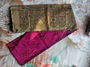 Beautiful Magenta Printed Saree