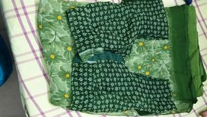 Green Floral Print Saree with blouse