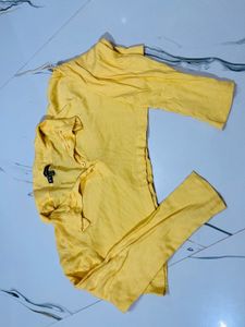 Vibrant Yellow Cropped Polo Shirt