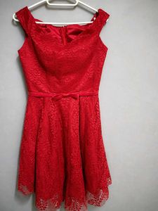 Elegant Red Lace Dress