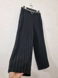 00176 Striped Pants with Buckle Detail
