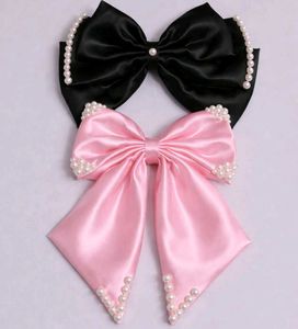 Pearl Embellished Bow Hair Clips (pack of 1)