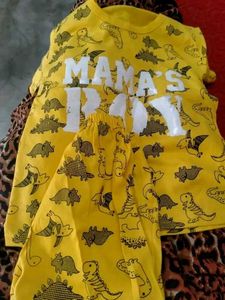 Cute Yellow Dino "Mama's Boy" Outfit