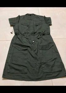 Olive Green Utility Dress