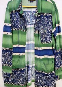 Boho Print Oversized Shirt Jacket