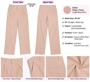 Comfortable Beige Wide Leg Trousers