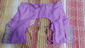 Beautiful Lavender Embroidered Saree with blouse