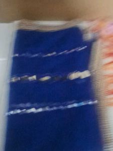 Royal Blue Dupatta with Mirror Work