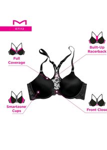 Black Push-Up Bra with Lace Detail