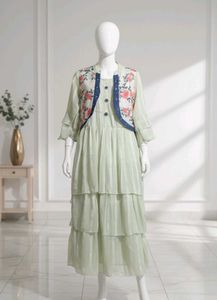 Pista Layered Dress with Floral Jacket