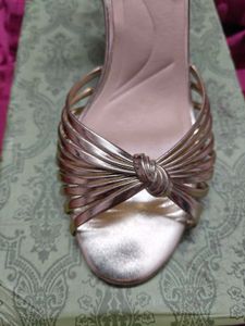 Golden Strappy Heeled Sandals