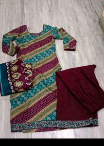 pashmina suit with shawl