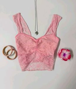 y2k light pink top