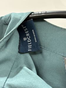 Sage Green Accordion Pleated Sleeve Blou
