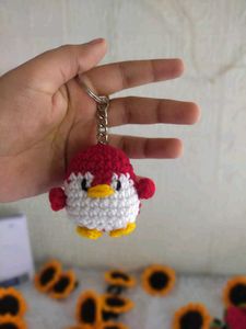 Crocheted Penguin Keychain