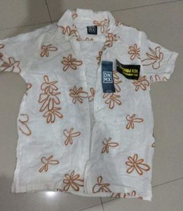 Men's White Floral Short Sleeve Shirt