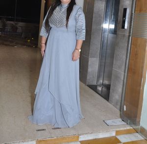 Elegant Grey Ethnic Gown