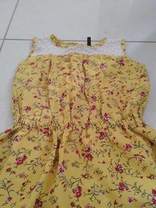 Floral Yellow Kids Dress