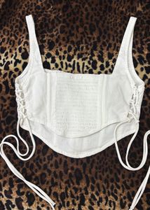 Bershka Cotton Blend Corset top