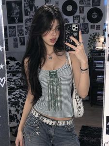 🇳🇿💫🎀Striped Chain Embellished cami Top