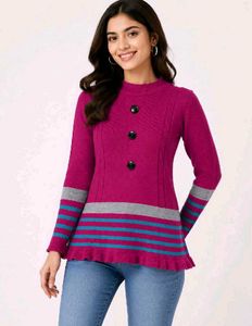 Woolen Sweater Top For College Girls