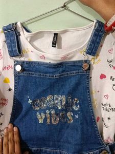 Denim Jumper Dress with Top