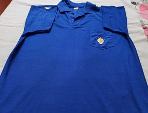 Blue Polo T-Shirt with Lightbulb Pocket
