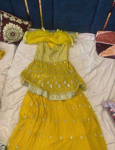 Yellow Embellished Lehenga Choli Set