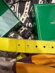 Being Human Yellow Leather Belt 32 waist