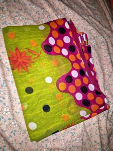 Vibrant Polka Dot Saree