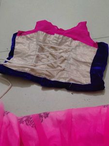 Designer Pink &amp; White Ombre Lehenga Choli