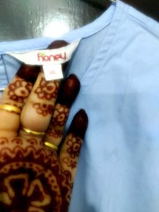 Blue Embroidered Sleeve Dress