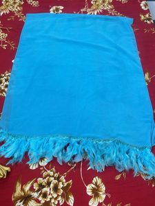 3 dupatta/ hizab combo - Blue with feather ,Yellow