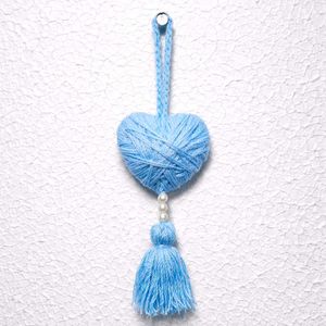 Handmade Blue Heart Tassel Charm