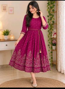 A line frock kurta combo