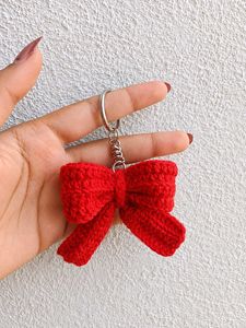 Red Crochet Bow Keychain🎀