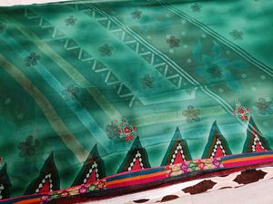 🇳🇿💫🎀Elegant Teal &amp; Maroon Floral Saree