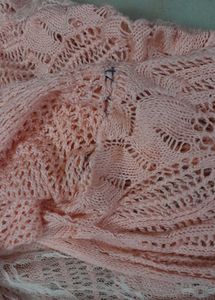 Pink Lace Trim Knit Cardigan
