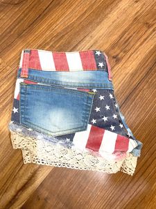 Ruffle Denim Shorts