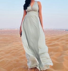 Stylised Back Chiffon Longline Gown