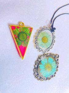 Handmade Floral Resin Pendants