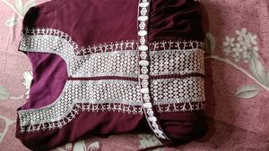 Maroon Embroidered Ethnic Gown